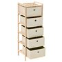 Voir la diapositive 4 : VIDAXL Etagere de rangement 5 paniers tissu bois de cedre beige