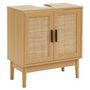 Voir la diapositive 1 : Meuble de salle bain sous-vasque avec cannage naturel L60cm AMANDINE