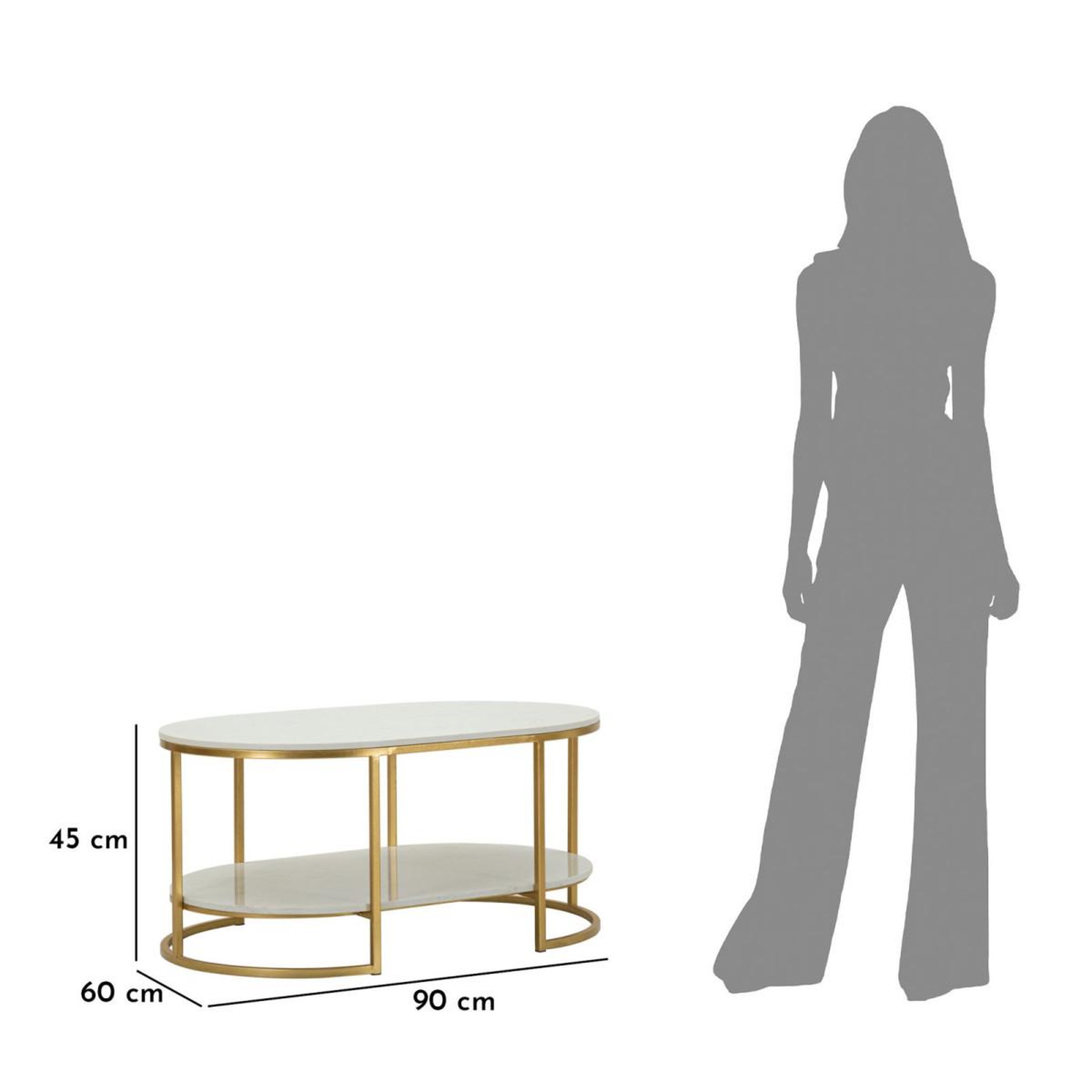 Voir la diapositive 6 : Paris Prix Table basse en marbre  izmir  90cm blanc & or