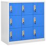 Voir la diapositive 2 : VIDAXL Armoires a casiers 5 pcs Gris clair et bleu 90x45x92,5 cm Acier
