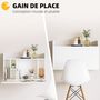 Voir la diapositive 5 : HOMCOM Bureau mural pliable - table murale rabattable - 5 niches, étagère - panneaux particules blanc