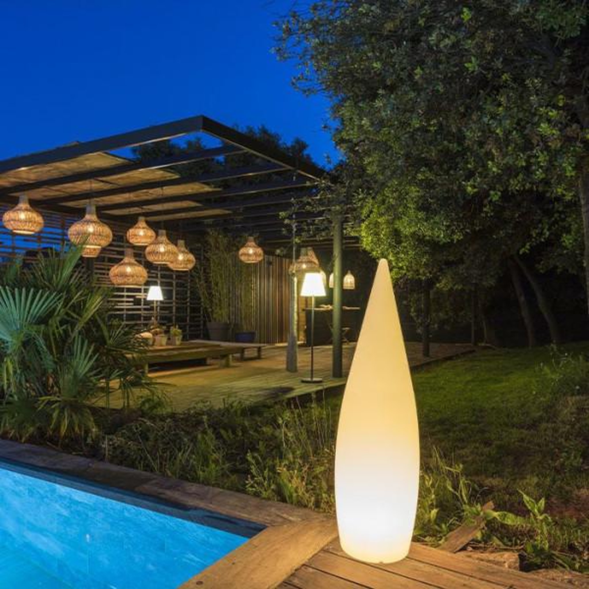 Voir la diapositive 2 : Lumisky Lampe led lampadaire sans fil goutte led multicolo