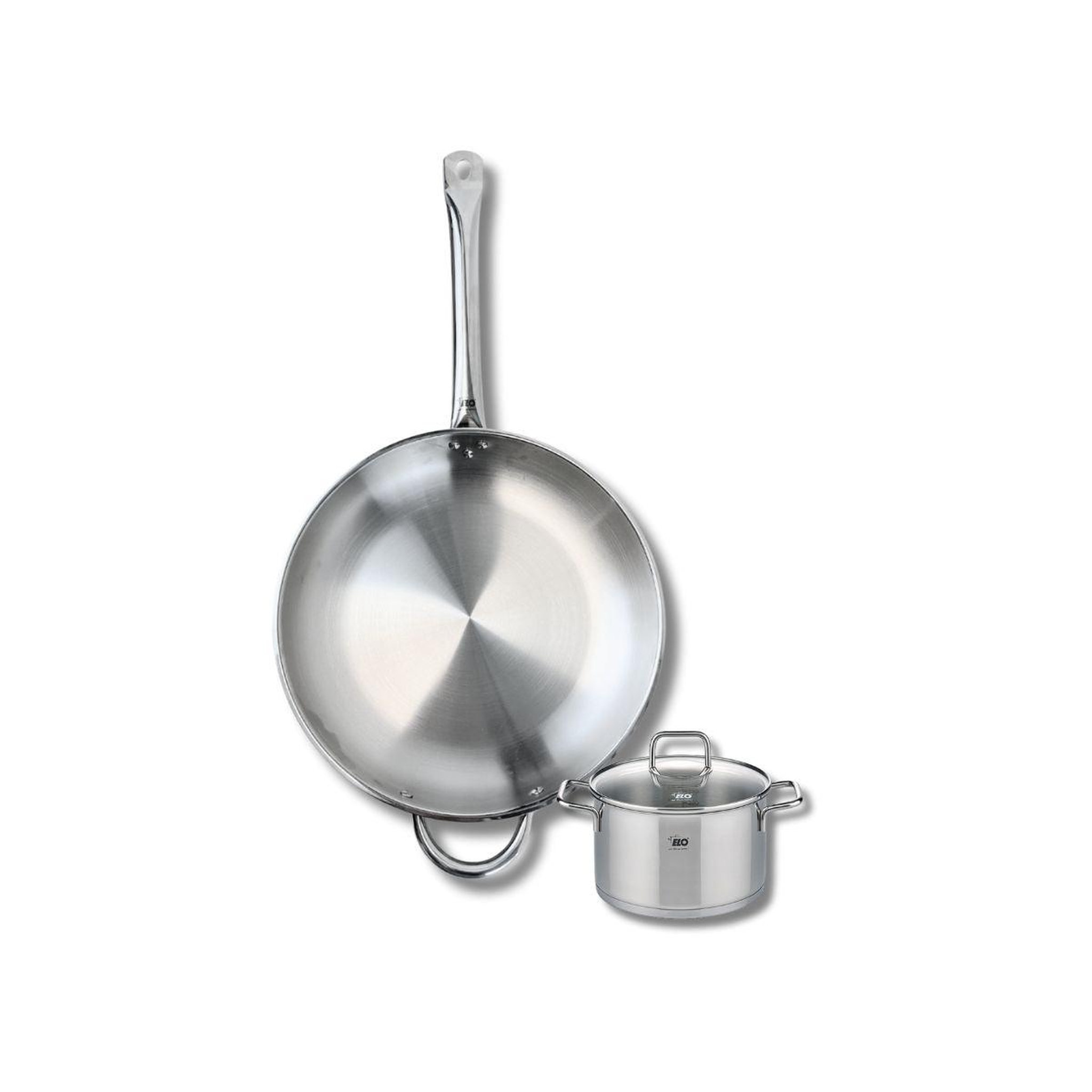 ELO Ensemble de 1 Poêle de cuisson 32 cm et 1 faitout 14 cm Elo Profi Citrin