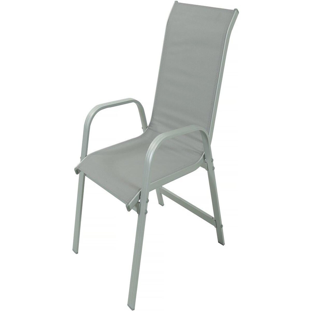 Habitat et Jardin Table extensible et chaises de jardin en aluminium  Lagos  - 140/280 x 90 x 76 cm - 10 places - Gris clair