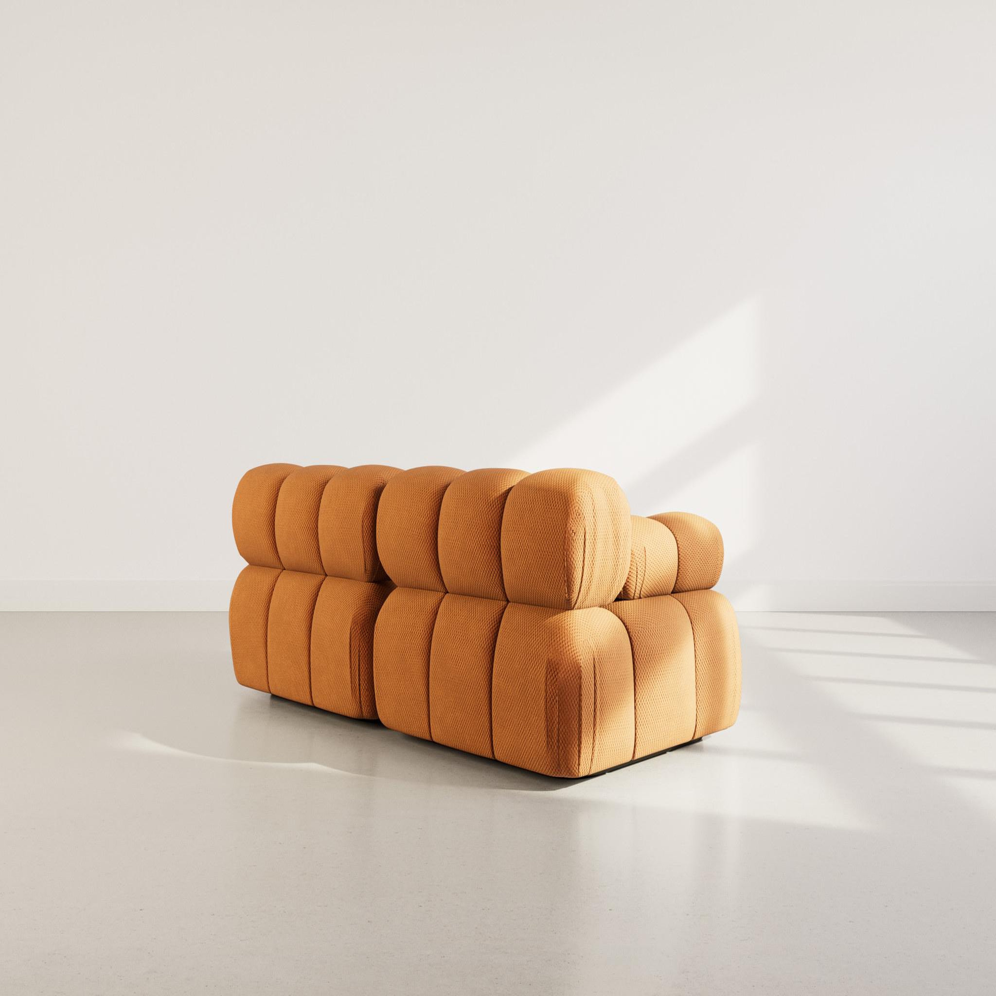 Voir la diapositive 5 : LISA DESIGN Ruby - canapé droit modulable 2 places en velours texturé
