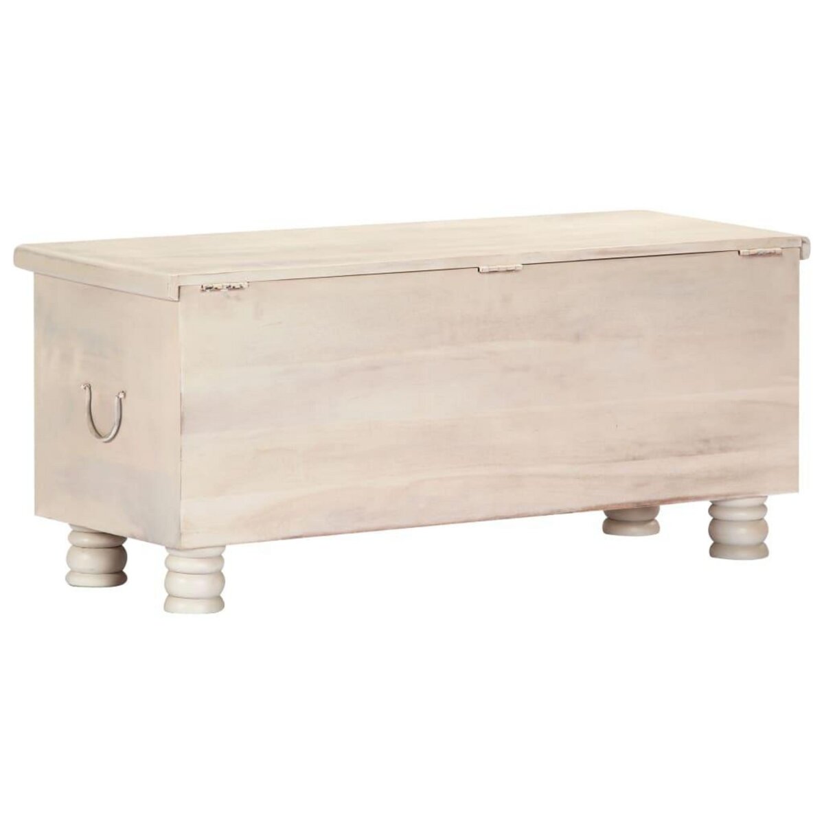 VIDAXL Boîte de rangement Blanc 110x40x45 cm Bois d'acacia massif