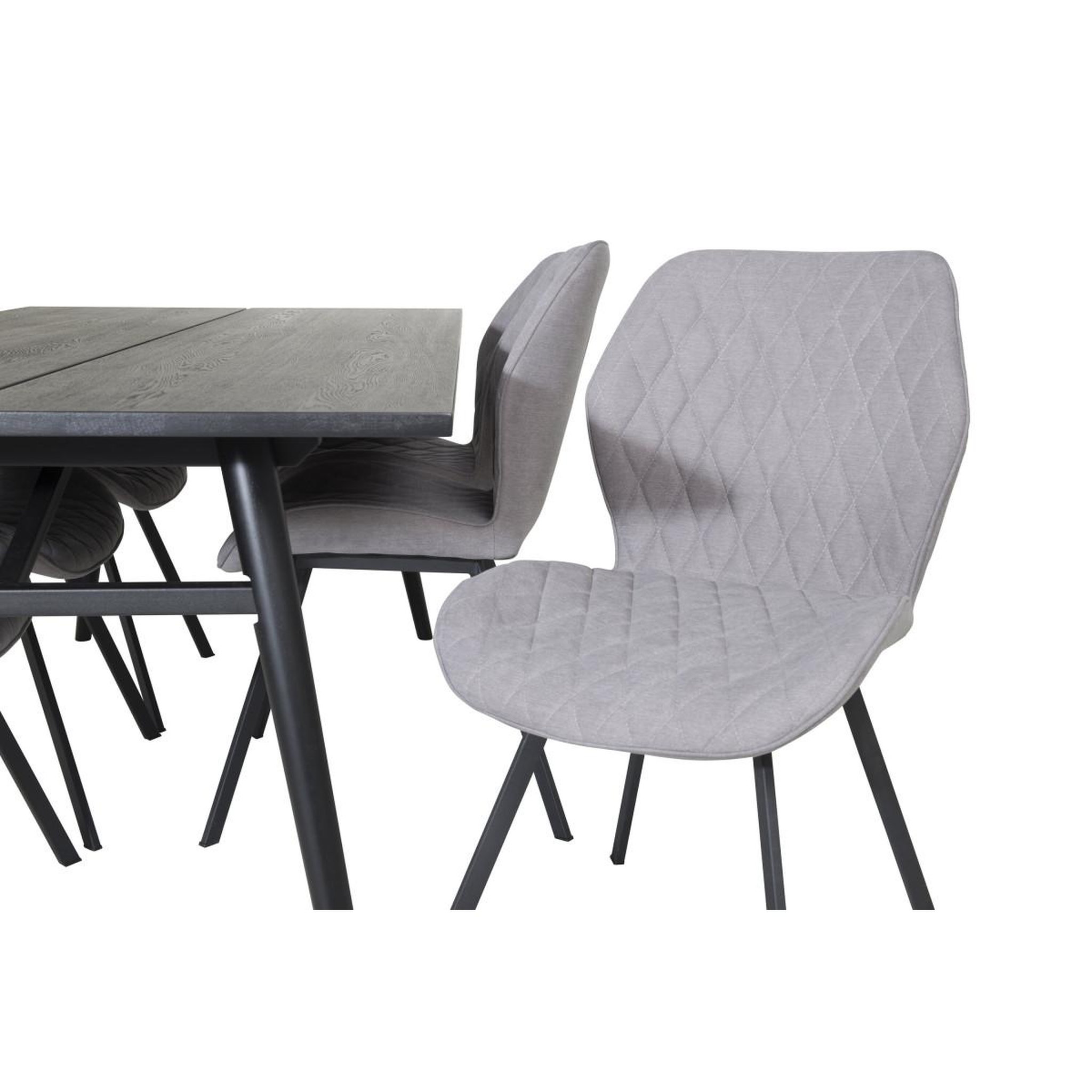 Voir la diapositive 4 : Paris Prix Ensemble table à manger extensible & 6 chaises  sleek & gemma  195-280cm noir & gris