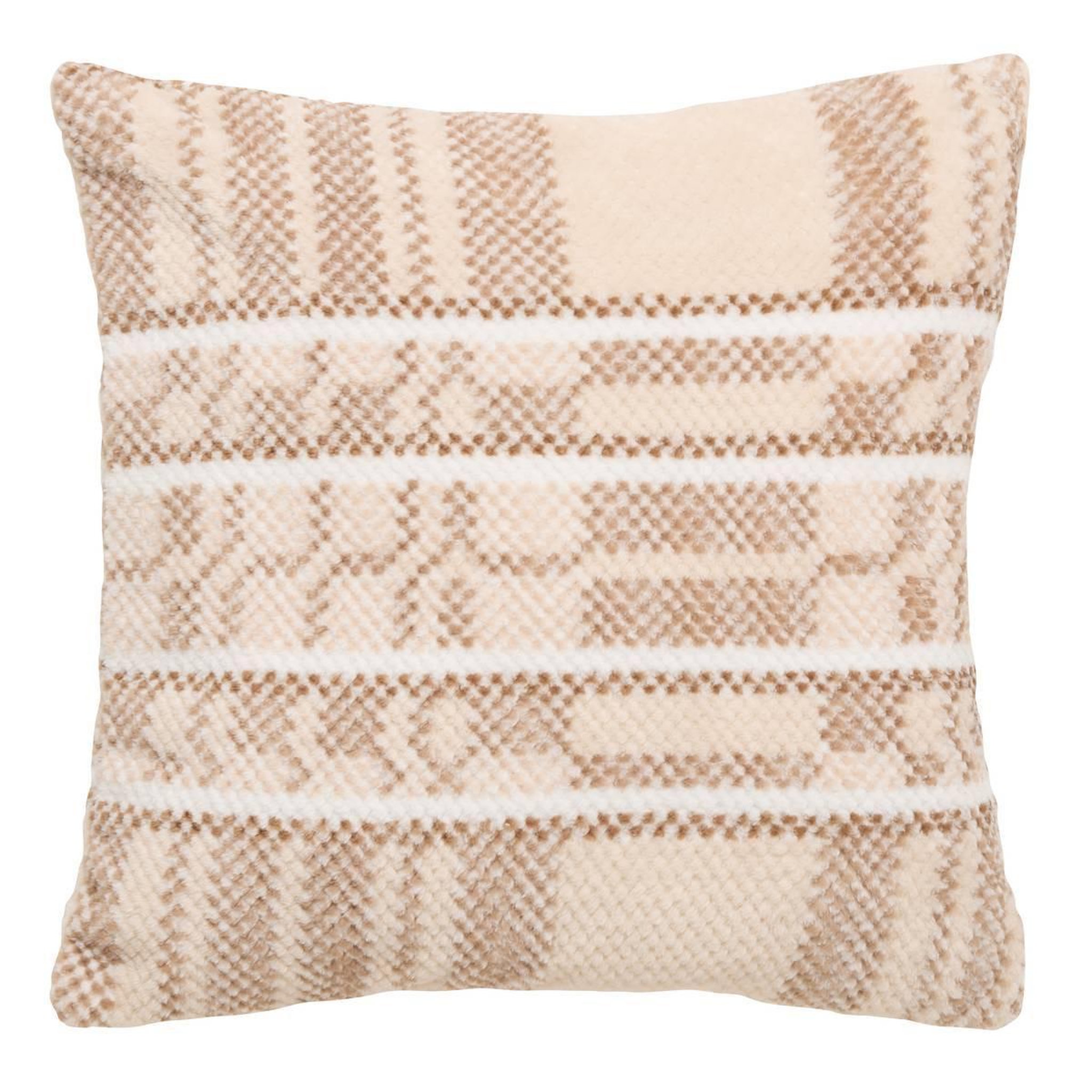 ATMOSPHERA Coussin jacquard en flanelle  lary  40x40cm beige lin