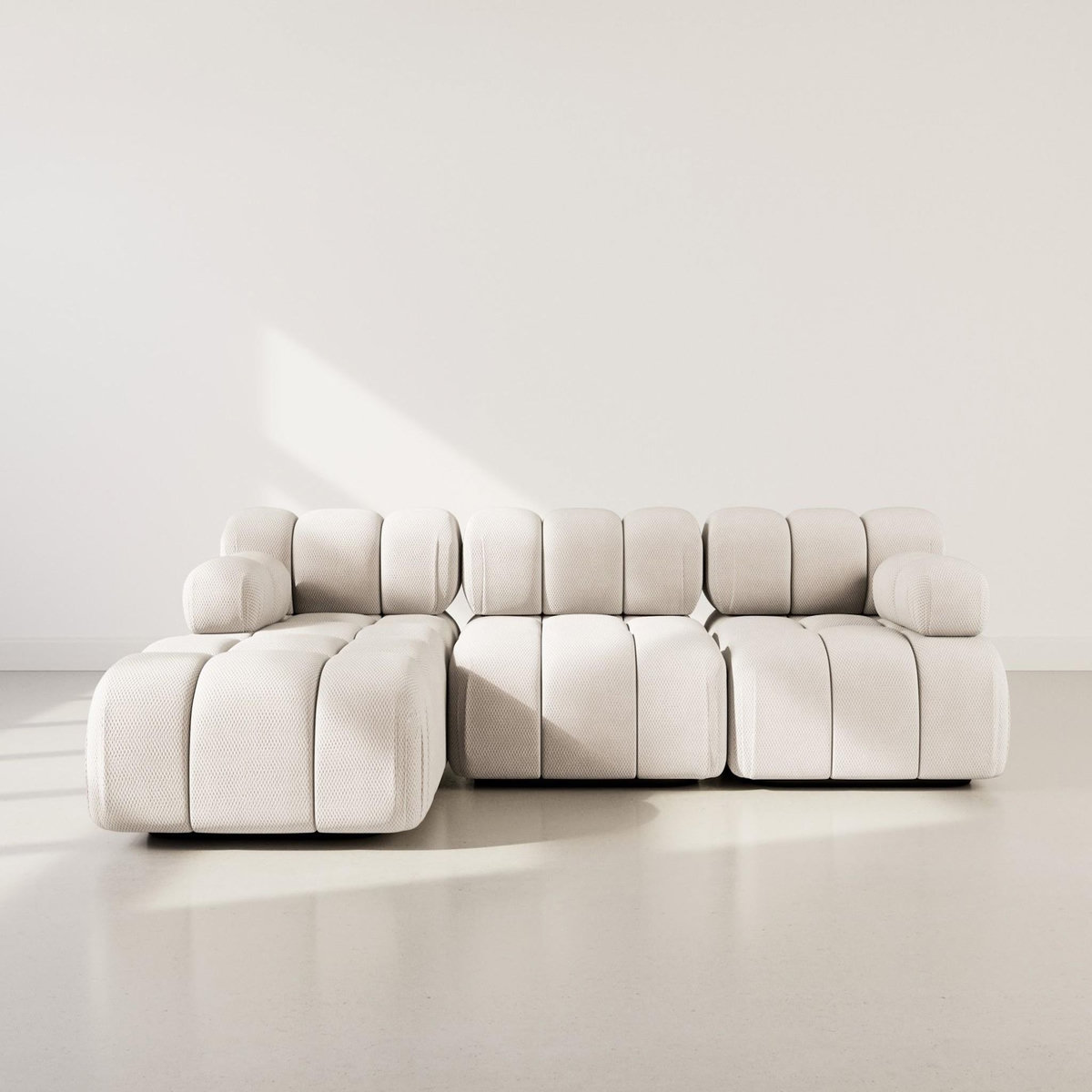 LISA DESIGN Ruby - canapé modulable d'angle gauche 4 places en velours texturé