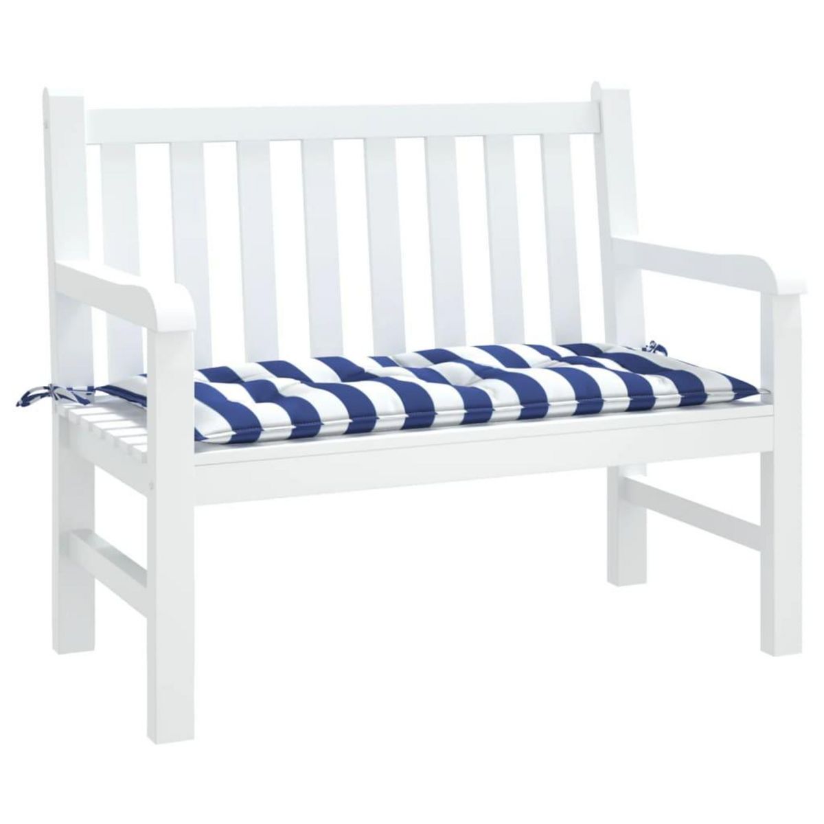 VIDAXL Coussin de banc de jardin rayures bleues et blanches 100x50x7cm