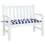 Voir la diapositive 3 : VIDAXL Coussin de banc de jardin rayures bleues et blanches 100x50x7cm