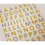 74 Stickers Alphabet - Paillettes or et argent - 0,7 cm