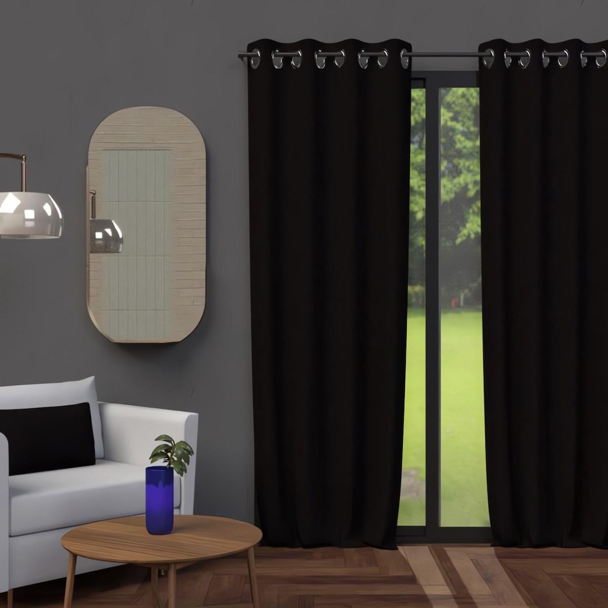 SOLEIL D'OCRE Rideau à oeillets OCCULTANT, par Soleil d'ocre