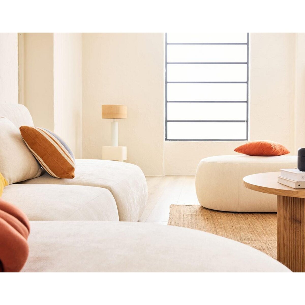 LISA DESIGN Santorini - pouf modulable - en tissu texturé