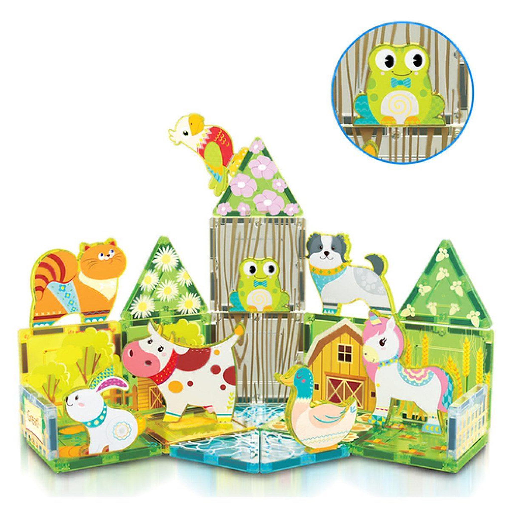 Voir la diapositive 3 : Tactic Set Magnetique Ferme 18 pcs - PicassoTiles
