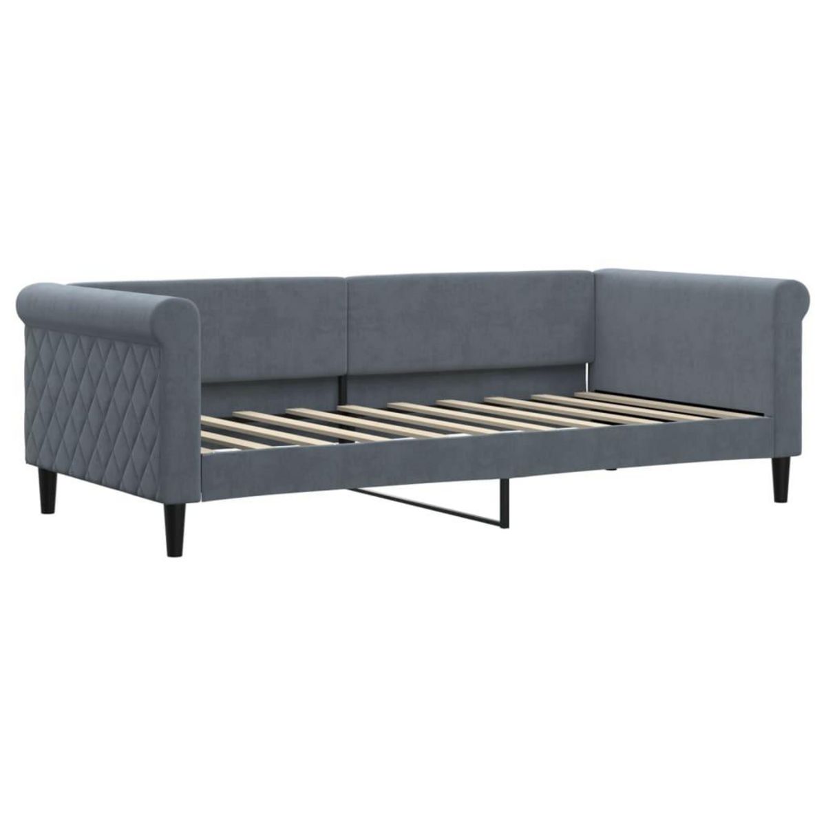 VIDAXL Lit de repos gris fonce 90x190 cm velours