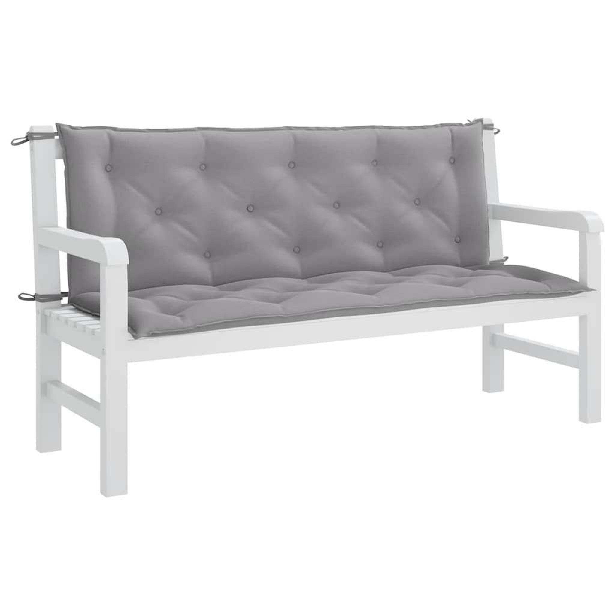 Voir la diapositive 4 : VIDAXL Coussin de banc de jardin gris 150x(50+50)x7 cm tissu oxford