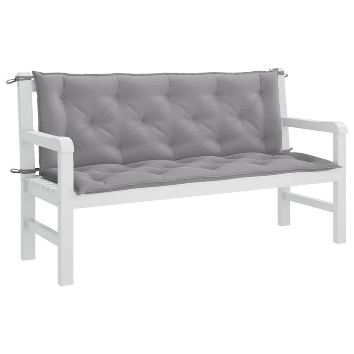 VIDAXL Coussin de banc de jardin gris 150x(50+50)x7 cm tissu oxford