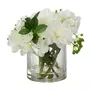 Paris Prix Plante Artificielle & Vase  Dahlia Hydrangea  21cm Blanc