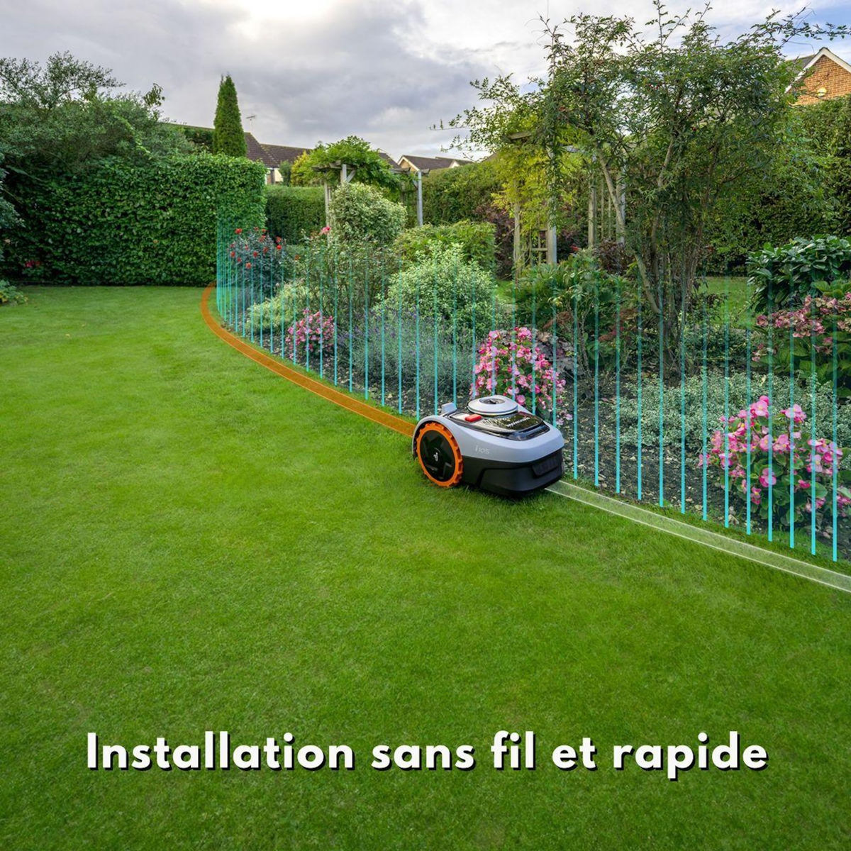 NAVIMOW Robot tondeuse i105E sans fil périphérique, 500 m² de superficie