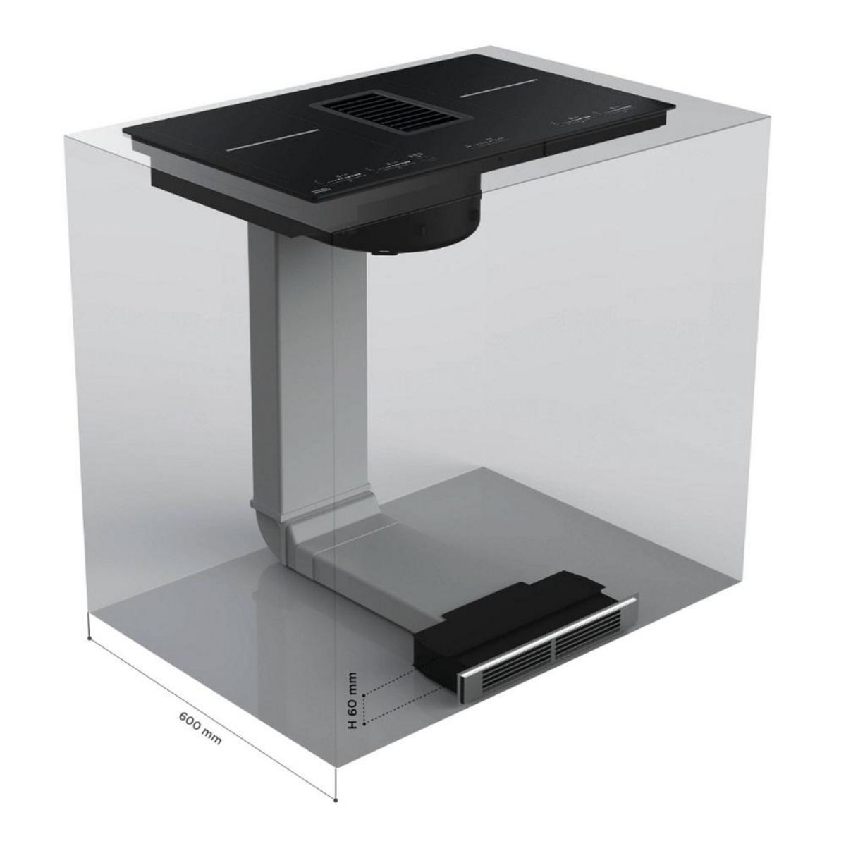 faber Table de cuisson aspirante induction 83cm 4 feux 7400w noir - 5682749