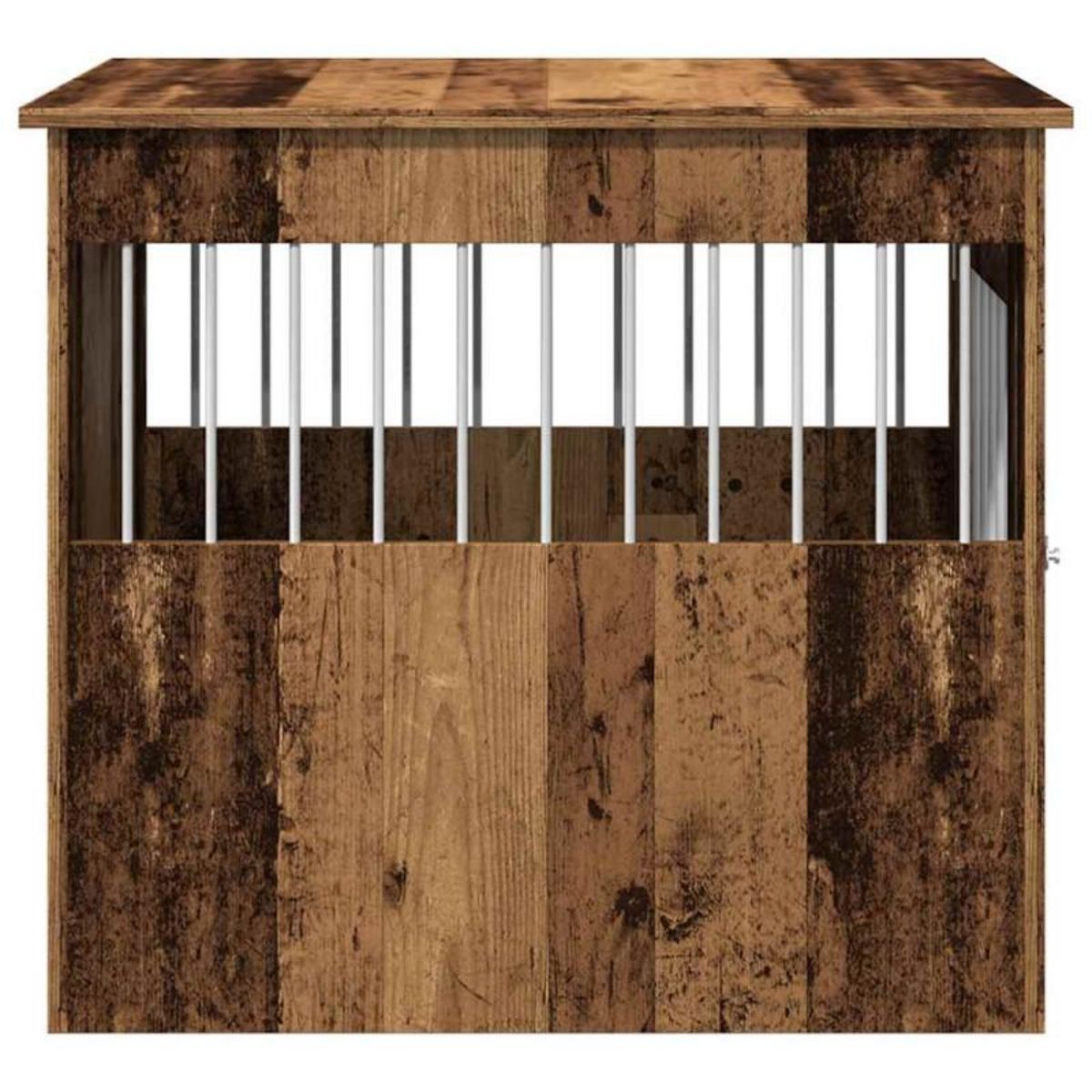 VIDAXL Meuble de cage chiens vieux bois 64,5x80x71cm bois d ingénierie