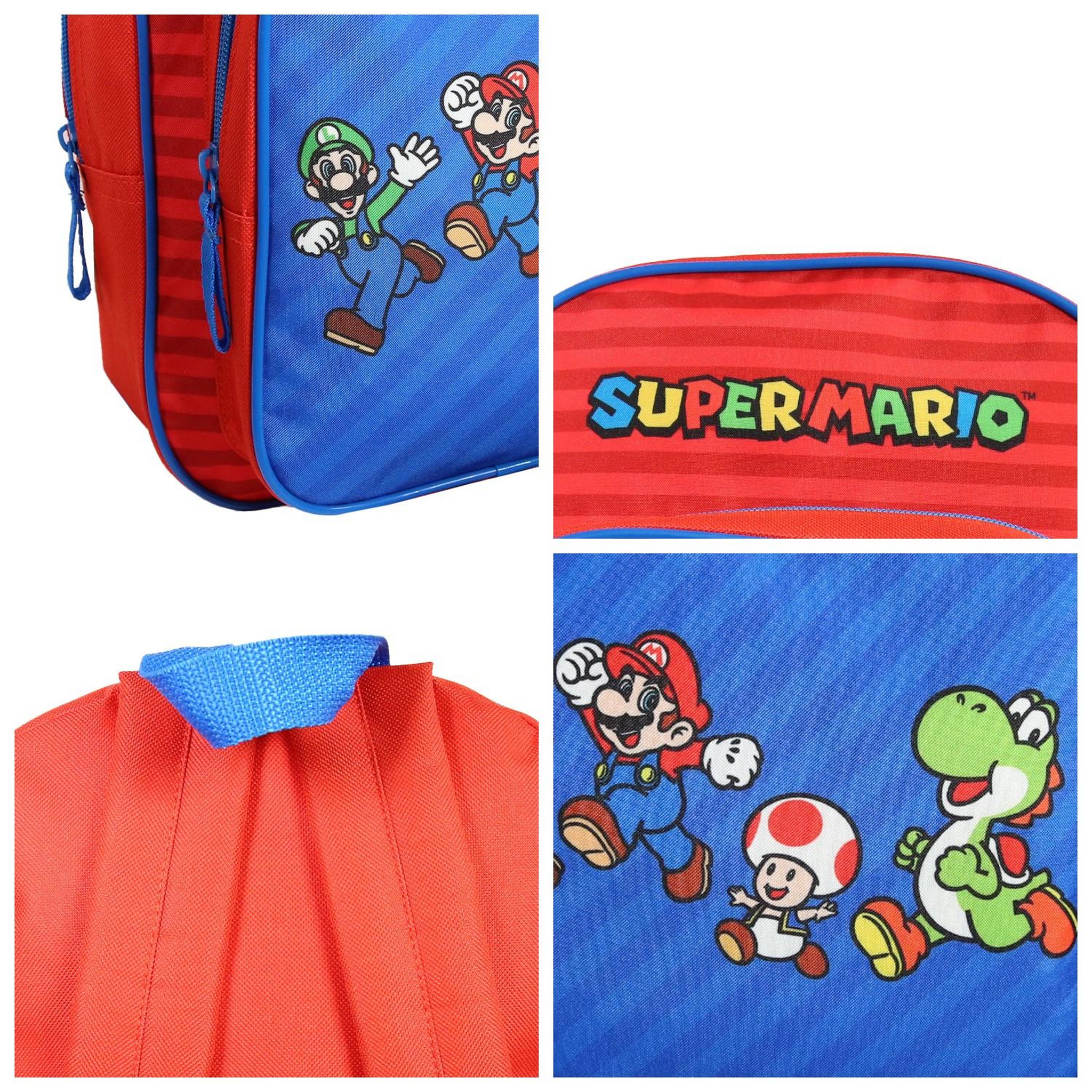 Voir la diapositive 5 : Bagtrotter Sac à dos 31 cm avec poche maternelle  Super Mario Multicolore
