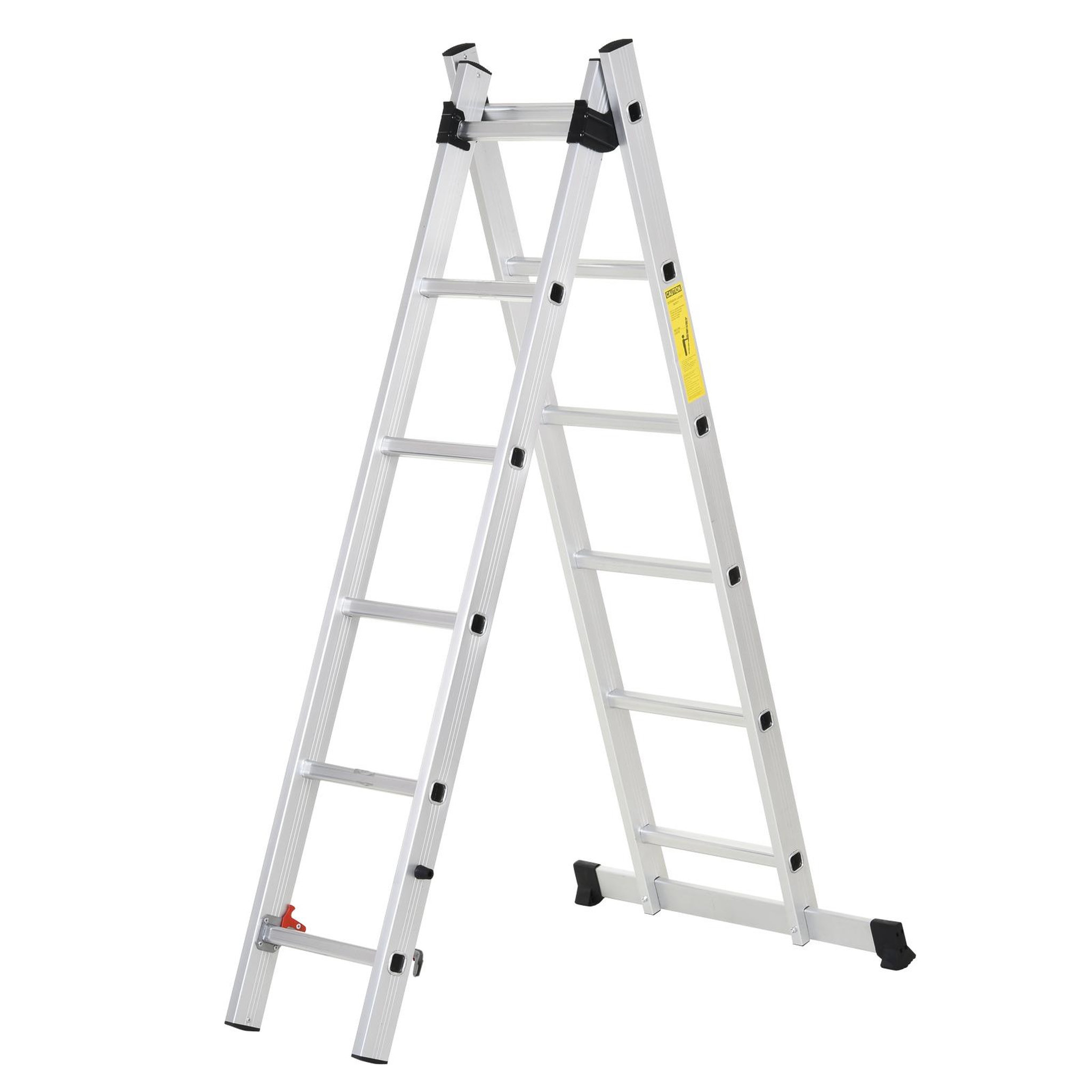 HOMCOM Échelle multifonction pliable aluminium 2 positions 2,49 m 10 échelons certification nf en131 max. 150 kg