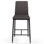 Voir la diapositive 3 : ID MARKET Lot de 4 tabourets ROMANE en PVC gris design contemporain chaises de bar rembourrées
