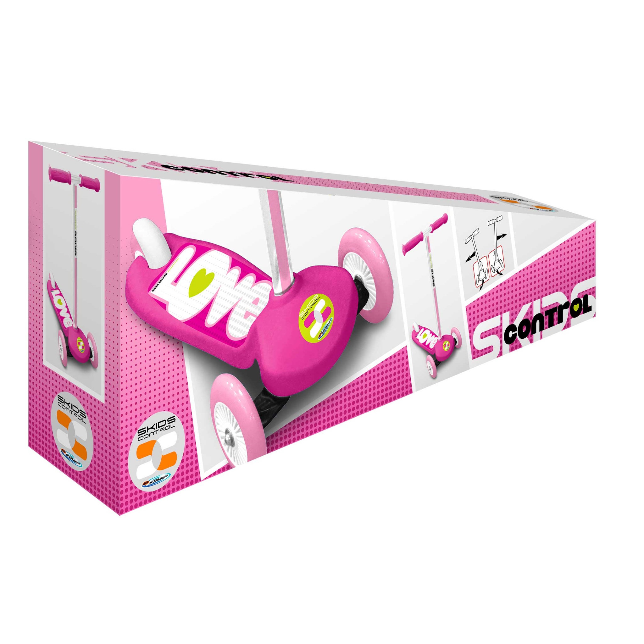 Voir la diapositive 3 : Skids Control Trottinette 3 roues twist and roll  rose- Skids Control