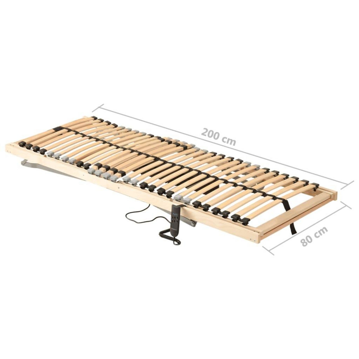 VIDAXL Sommier a lattes electrique sans matelas avec 7 zones 80x200 cm