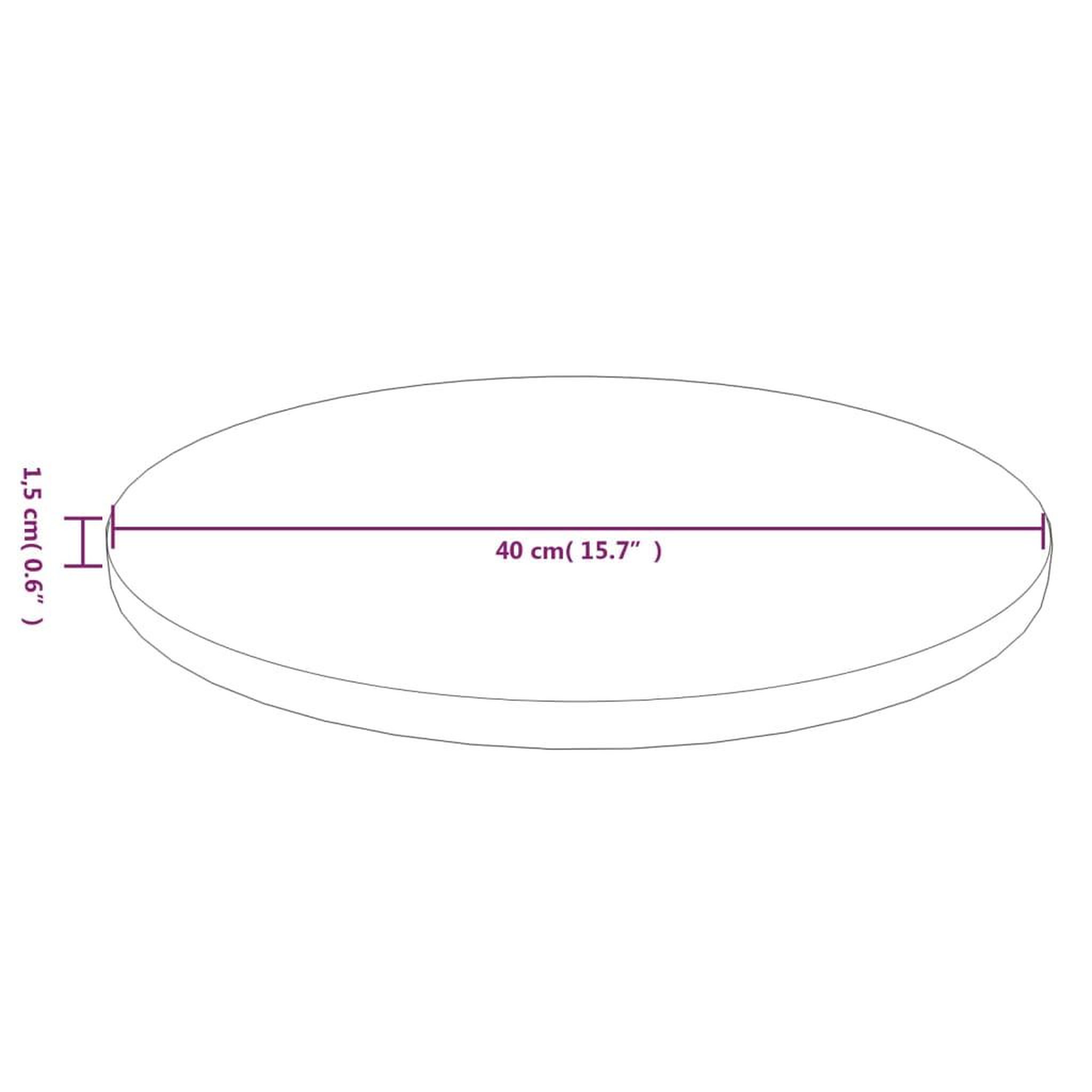 Voir la diapositive 4 : VIDAXL Dessus de table rond Marron clair Ø40x1,5 cm Bois chene traite