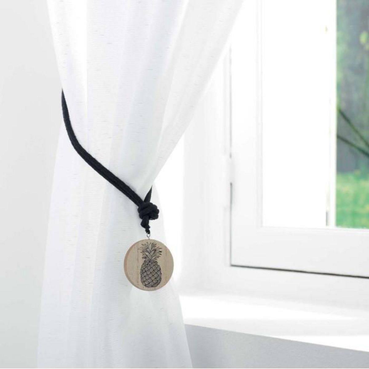 Paris Prix Embrasse de Rideau en Bois  Guarani  41cm Noir