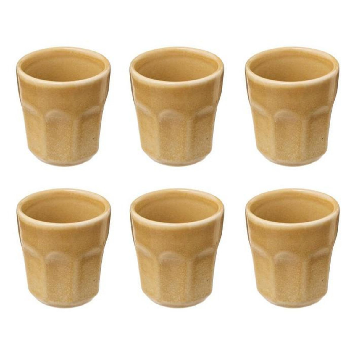 SECRET DE GOURMET Lot de 6 Tasses à Café  Roma  8cl Jaune