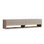 Voir la diapositive 5 : CONCEPT USINE Meuble TV suspendu avec placards et étagères aspect travertin 140cm SARTY