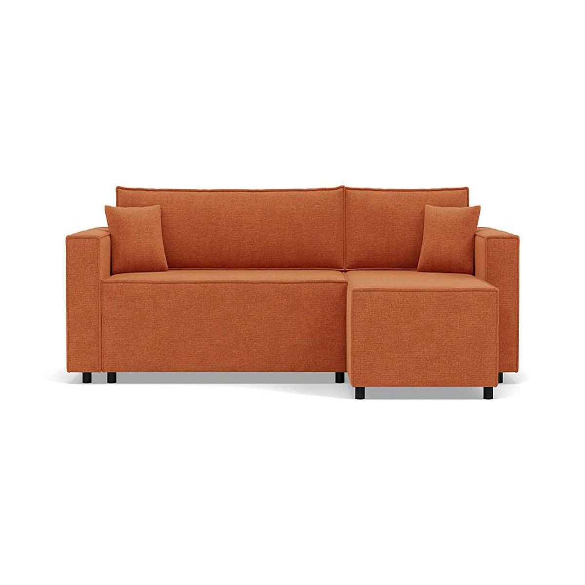 BEST MOBILIER Jonas - canapé d'angle réversible 4 places convertible avec coffre en tissu texturé