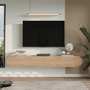 Voir la diapositive 2 : Habitat et Jardin Meuble TV en bois  LUM1  - 180 x 31 x 29 cm - Beige