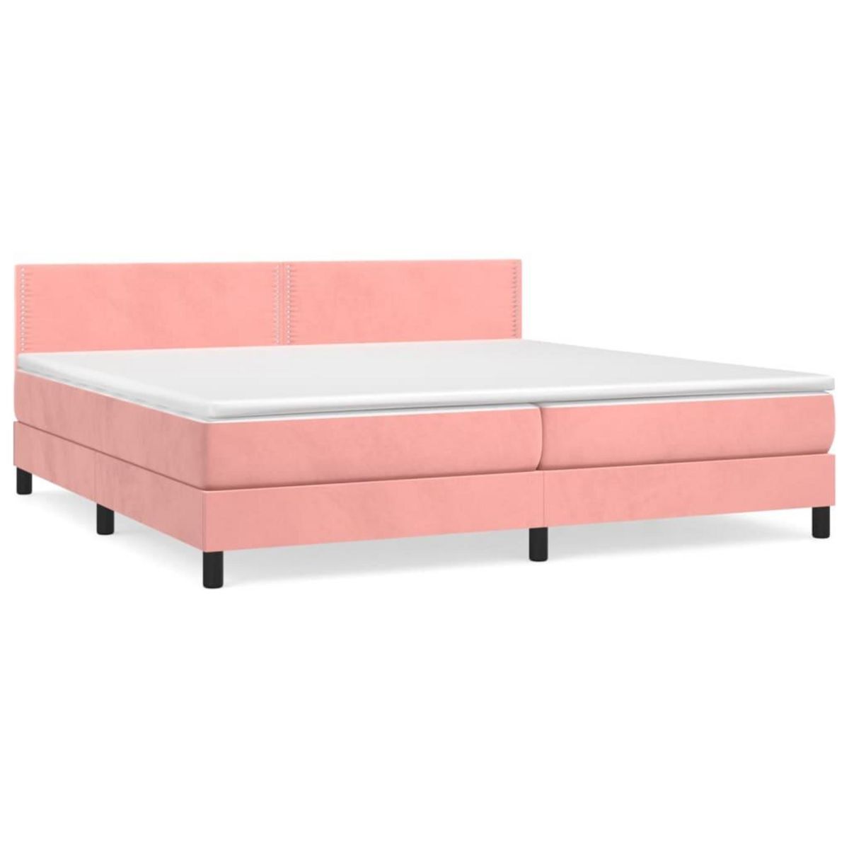 VIDAXL Sommier a lattes de lit avec matelas Rose 200x200 cm Velours
