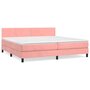 Voir la diapositive 2 : VIDAXL Sommier a lattes de lit avec matelas Rose 200x200 cm Velours