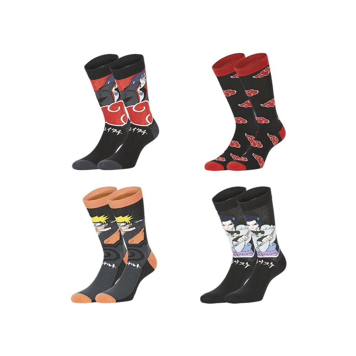 FREEGUN Lot de 8 paires de chaussettes Naruto Shippuden Homme