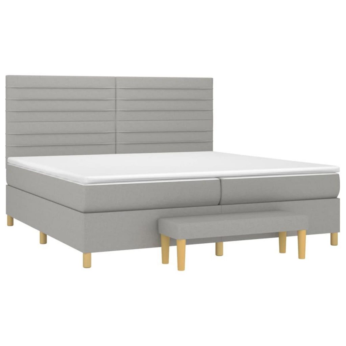 VIDAXL Sommier a lattes de lit avec matelas Gris clair 200x200cm Tissu