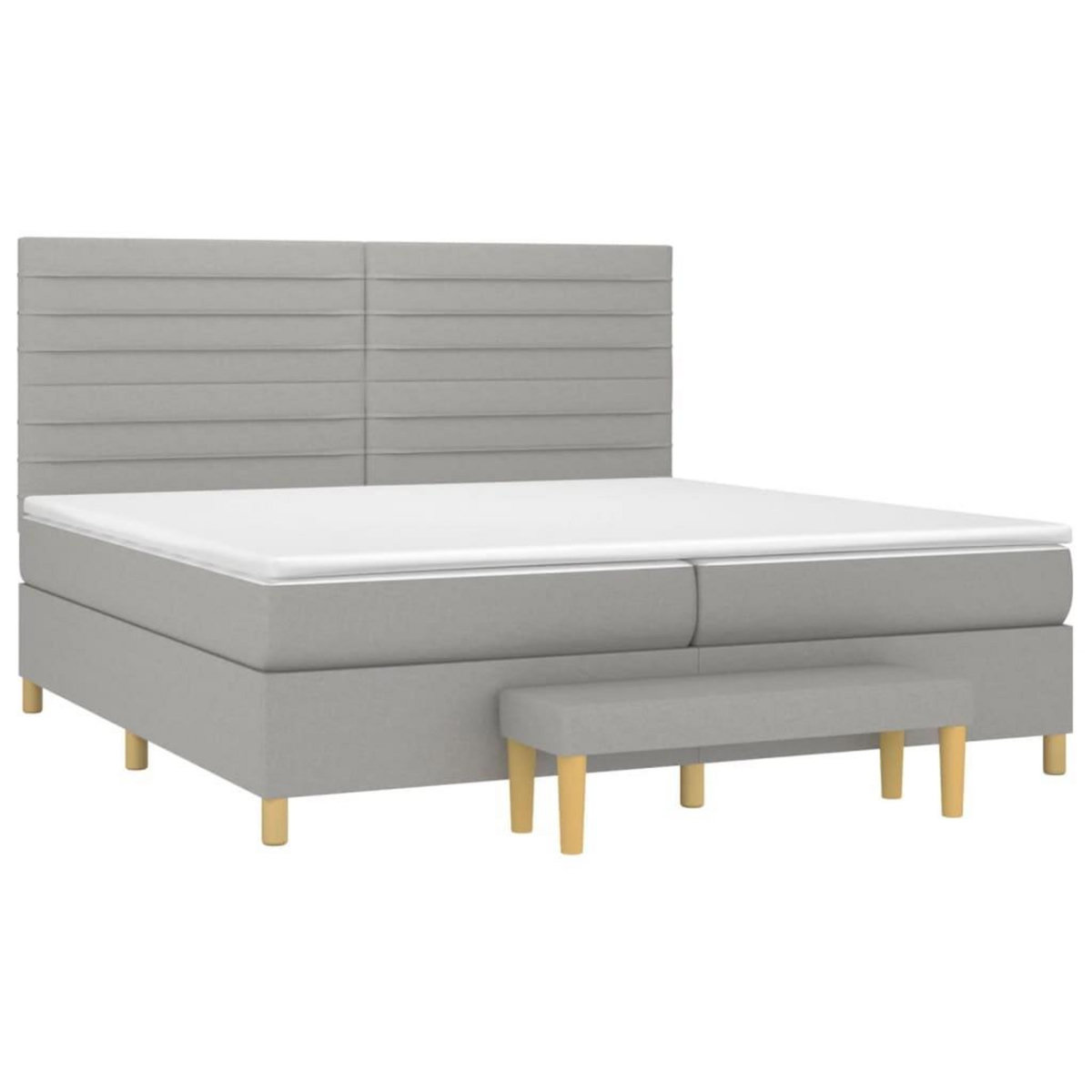 VIDAXL Sommier a lattes de lit avec matelas Gris clair 200x200cm Tissu