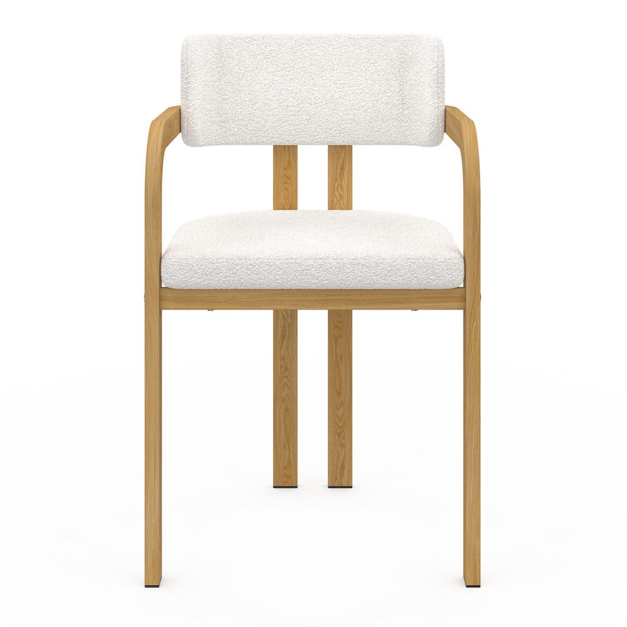 Voir la diapositive 3 : ID MARKET Lot de 2 chaises de salle à manger, fauteuils de table esma en métal effet bois et tissu bouclette avec accoudoirs