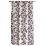 TOILINUX Rideau imprimé sapins EBENE. Coloris disponibles : Gris, Rouge