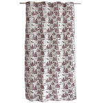 TOILINUX Rideau imprimé sapins EBENE. Coloris disponibles : Gris, Rouge