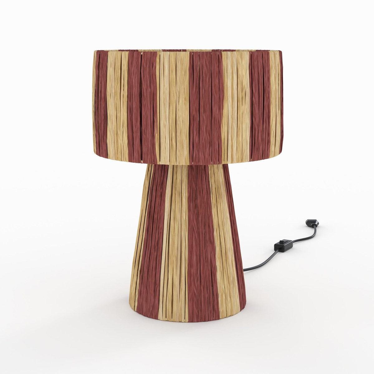 Rendez vous déco Lampe rayée terracotta en feuille de palmier-Soléa