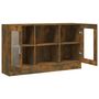 Voir la diapositive 5 : VIDAXL Armoire à vitrine Chêne fumé 120x30,5x70 cm Bois d ingénierie