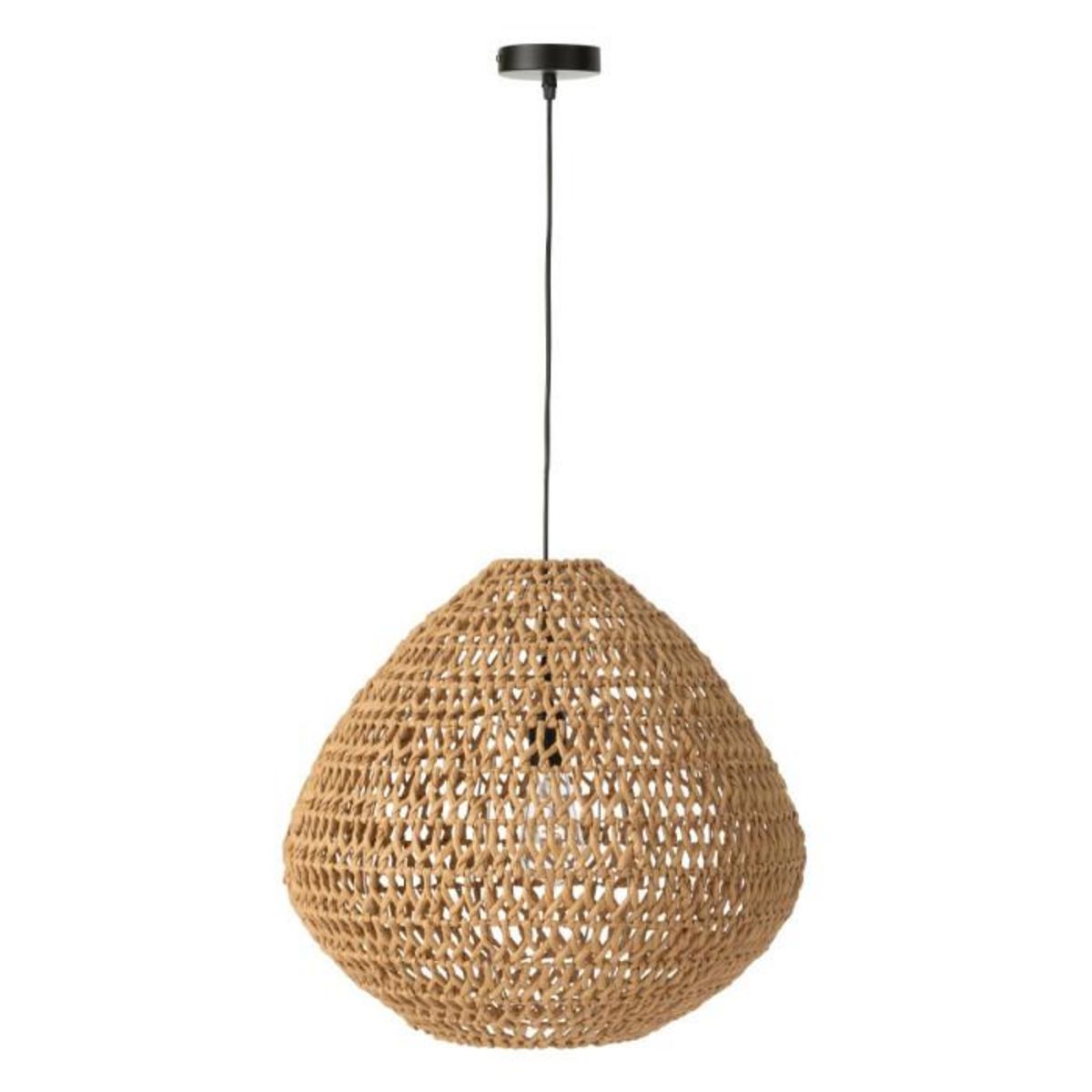 Paris Prix Lampe Suspension Torsade  Sharron  50cm Naturel
