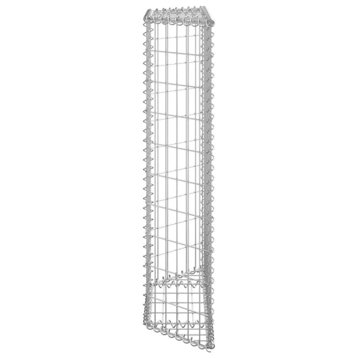 VIDAXL Lit sureleve a gabion en trapeze Acier galvanise 80x20x100 cm