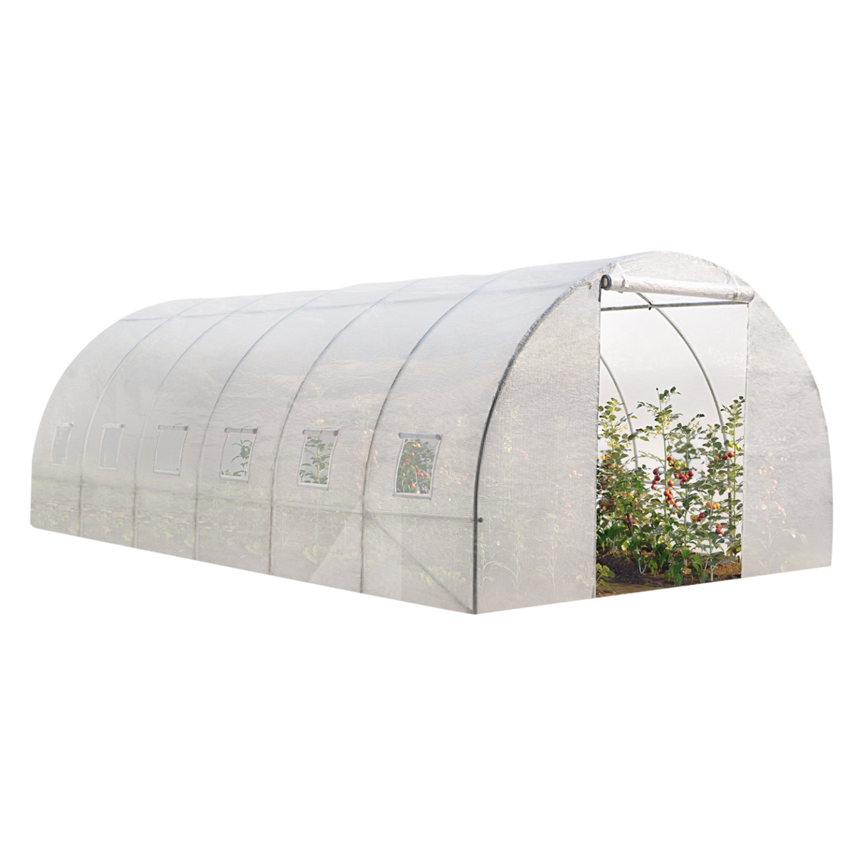 ID MARKET Bâche de rechange 130gr/m² pour serre tunnel 18 m² transparente CRIMÉE